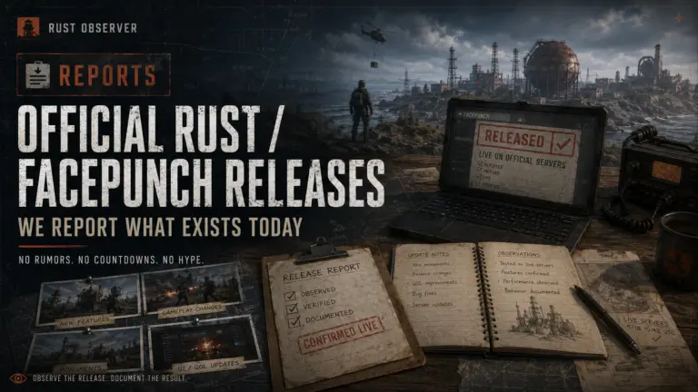 The Official Rust / Facepunch Releases, we report!