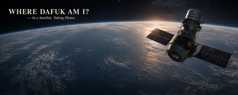Where Dafuk Am I? — In a Satellite, Taking Photos